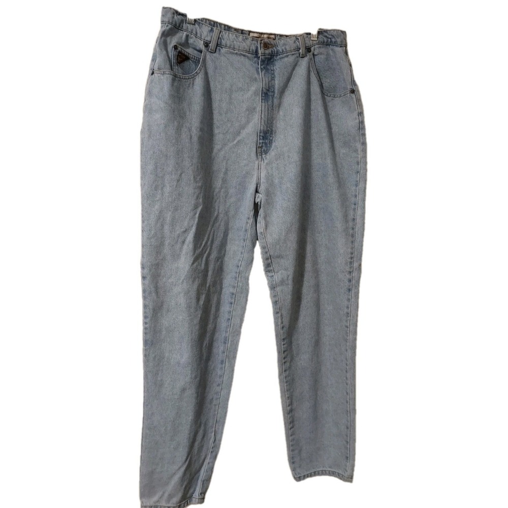 Faded Glory Classic Fit Jeans Women's Size 20 L Denim 5 Pocket Logo Light Wash